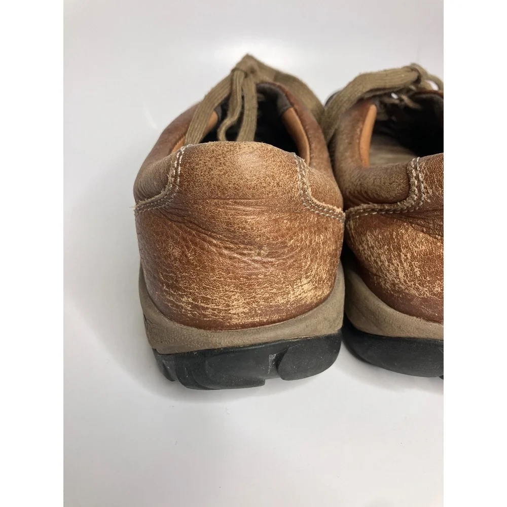 KEEN Presidio Walking Shoes Women 11 Brown Fair Leather Lace Up 1011401